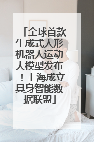 全球首款生成式人形机器人运动大模型发布！上海成立具身智能数据联盟
