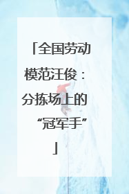 全国劳动模范汪俊：分拣场上的“冠军手”