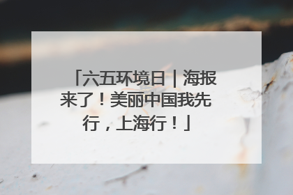 六五环境日｜海报来了！美丽中国我先行，上海行！