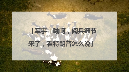 军事｜呦呵，阅兵细节来了，看特朗普怎么说