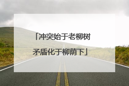 冲突始于老柳树 矛盾化于柳荫下