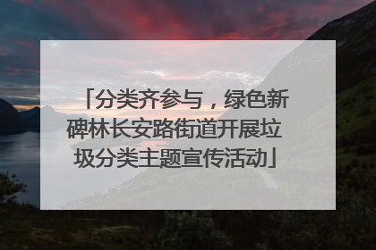 分类齐参与，绿色新碑林长安路街道开展垃圾分类主题宣传活动