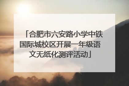 合肥市六安路小学中铁国际城校区开展一年级语文无纸化测评活动