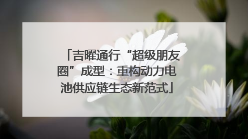 吉曜通行“超级朋友圈”成型：重构动力电池供应链生态新范式