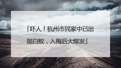 吓人！杭州市民家中已出现白蚁，入梅后大爆发