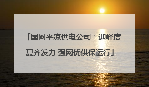 国网平凉供电公司：迎峰度夏齐发力 强网优供保运行