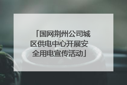国网荆州公司城区供电中心开展安全用电宣传活动