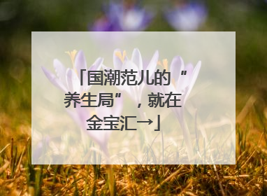 国潮范儿的“养生局”，就在金宝汇→