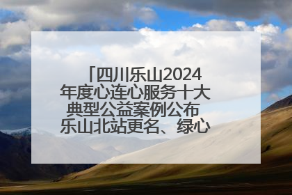 四川乐山2024年度心连心服务十大典型公益案例公布 乐山北站更名、绿心路井盖治理等上榜