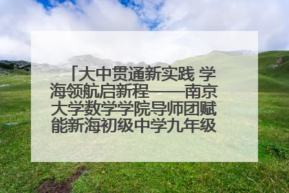 大中贯通新实践 学海领航启新程——南京大学数学学院导师团赋能新海初级中学九年级学子生涯规划