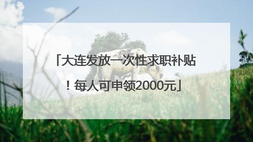 大连发放一次性求职补贴！每人可申领2000元