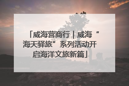 威海营商行｜威海“海天驿旅”系列活动开启海洋文旅新篇