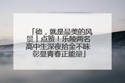 德，就是最美的风景丨点赞！乐陵两名高中生深夜拾金不昧 彰显青春正能量