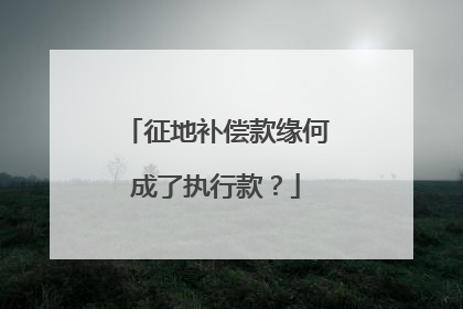 征地补偿款缘何成了执行款？