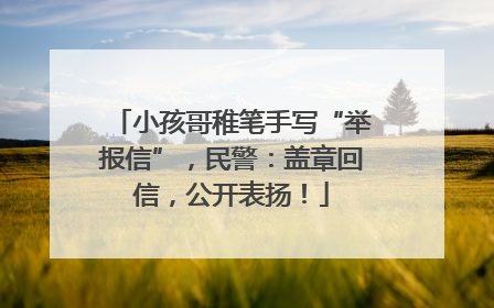 小孩哥稚笔手写“举报信”，民警：盖章回信，公开表扬！