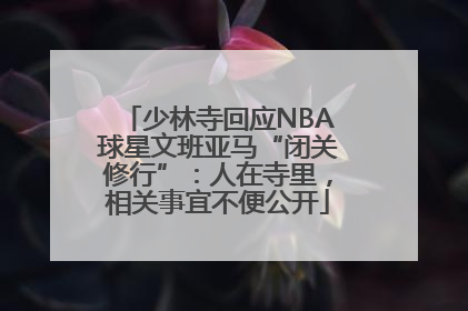 少林寺回应NBA球星文班亚马“闭关修行”：人在寺里，相关事宜不便公开