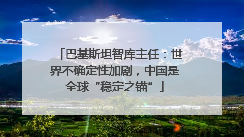 巴基斯坦智库主任：世界不确定性加剧，中国是全球“稳定之锚”