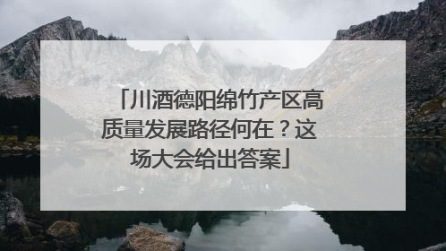 川酒德阳绵竹产区高质量发展路径何在？这场大会给出答案