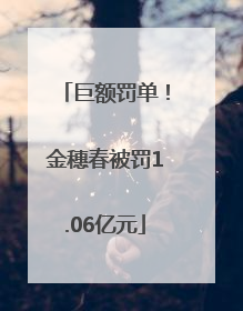 巨额罚单！金穗春被罚1.06亿元