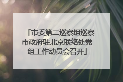 市委第二巡察组巡察市政府驻北京联络处党组工作动员会召开