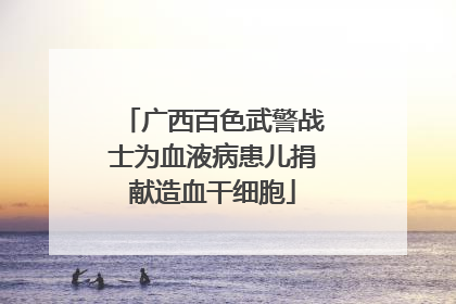 广西百色武警战士为血液病患儿捐献造血干细胞