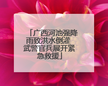 广西河池强降雨致洪水倒灌 武警官兵展开紧急救援