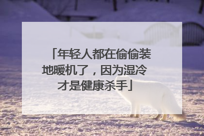 年轻人都在偷偷装地暖机了，因为湿冷才是健康杀手
