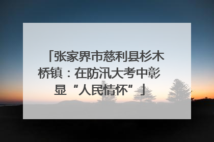 张家界市慈利县杉木桥镇：在防汛大考中彰显“人民情怀”
