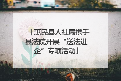 惠民县人社局携手县法院开展“送法进企”专项活动