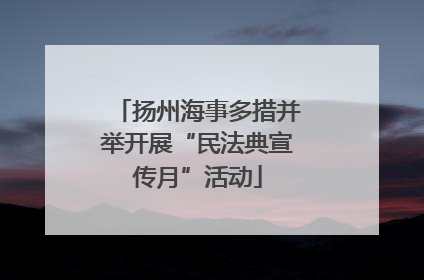 扬州海事多措并举开展“民法典宣传月”活动