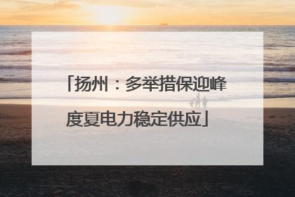 扬州：多举措保迎峰度夏电力稳定供应