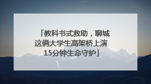 教科书式救助，聊城这俩大学生高架桥上演15分钟生命守护
