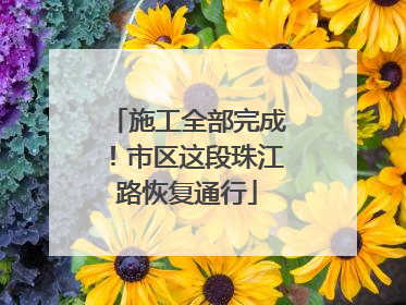施工全部完成！市区这段珠江路恢复通行