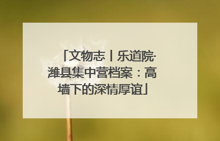 文物志丨乐道院·潍县集中营档案：高墙下的深情厚谊