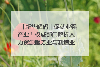 新华解码｜促就业强产业！权威部门解析人力资源服务业与制造业融合发展试点
