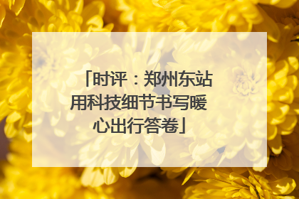 时评：郑州东站用科技细节书写暖心出行答卷