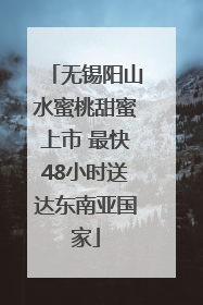 无锡阳山水蜜桃甜蜜上市 最快48小时送达东南亚国家