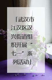武汉市江汉区汉兴街道组织开展“七一”系列活动