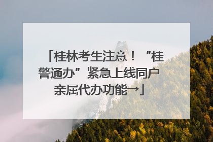 桂林考生注意！“桂警通办”紧急上线同户亲属代办功能→