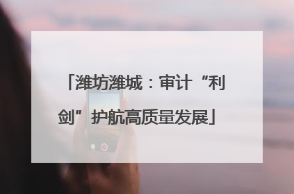 潍坊潍城：审计“利剑”护航高质量发展