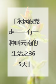 永远跟党走——有一种叫云南的生活之365天