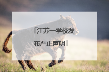 江苏一学校发布严正声明