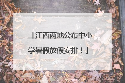 江西两地公布中小学暑假放假安排！