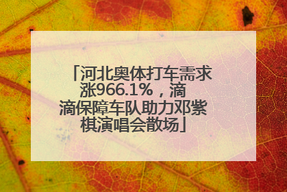 河北奥体打车需求涨966.1%，滴滴保障车队助力邓紫棋演唱会散场