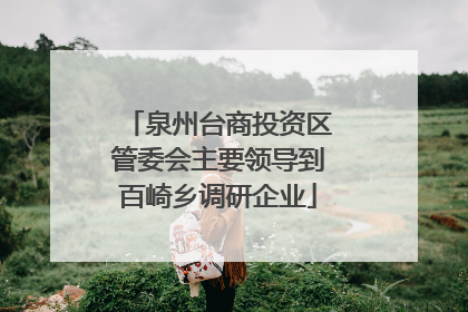 泉州台商投资区管委会主要领导到百崎乡调研企业