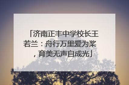 济南正丰中学校长王若兰：舟行万里爱为桨，育美无声自成光