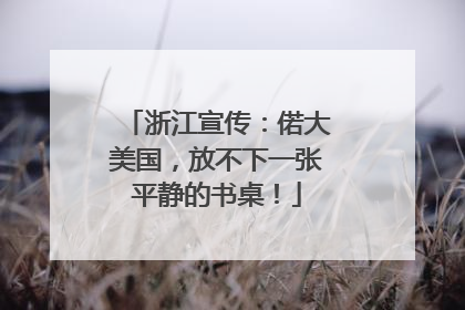 浙江宣传：偌大美国，放不下一张平静的书桌！