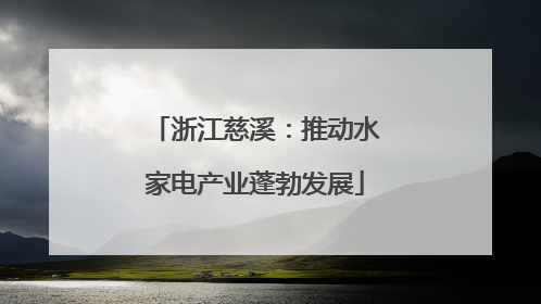 浙江慈溪：推动水家电产业蓬勃发展