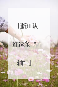 浙江认准这条“轴”