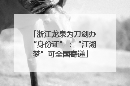 浙江龙泉为刀剑办“身份证”：“江湖梦”可全国寄递